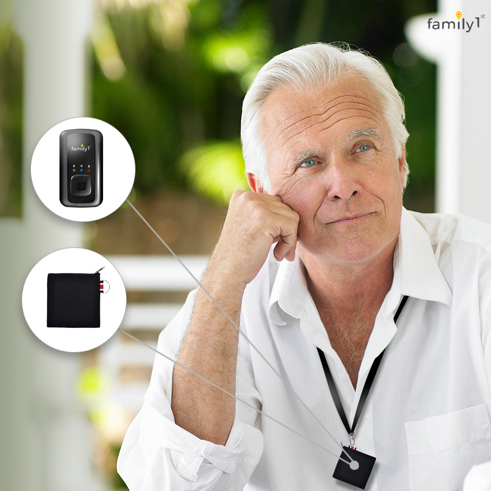  Family1st - Rastreador GPS compacto para ancianos, adultos,  necesidades especiales, Portátil, Actualizaciones en tiempo real, Batería de larga duración