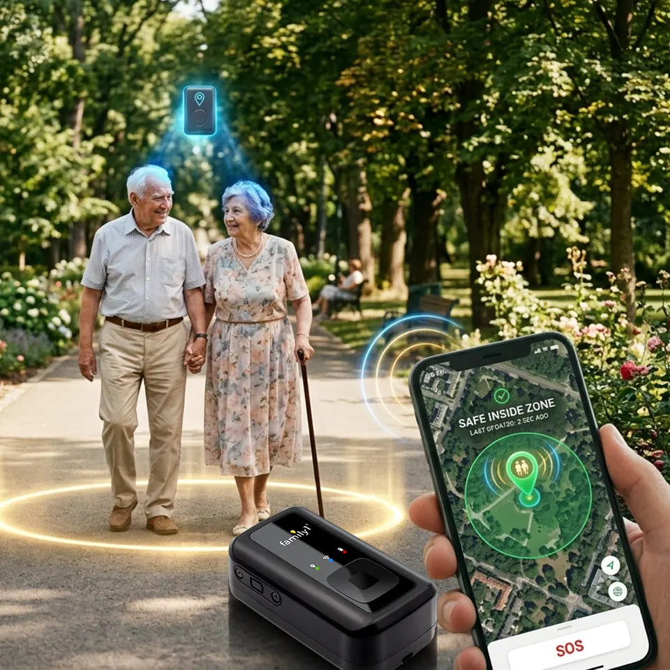Family1st Senior GPS Tracker (Pouch and Lanyard Included)