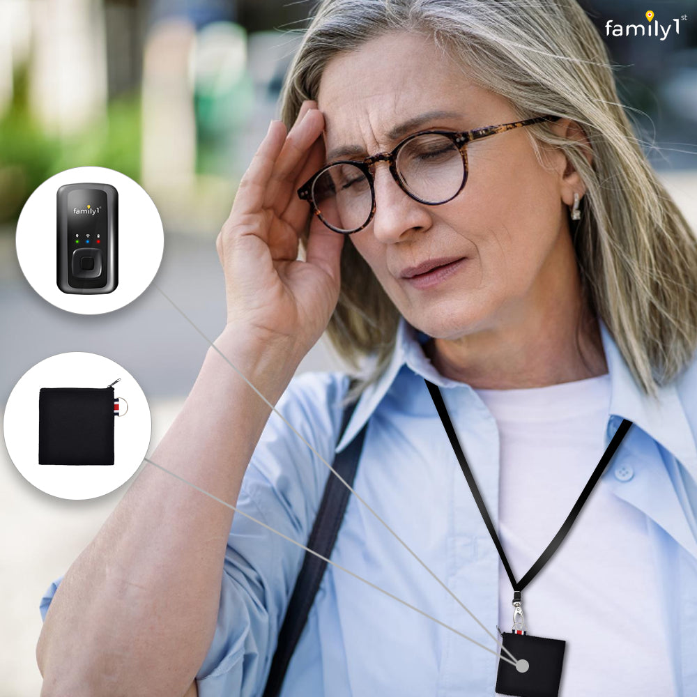 Family1st Senior GPS Tracker (Pouch and Lanyard Included)